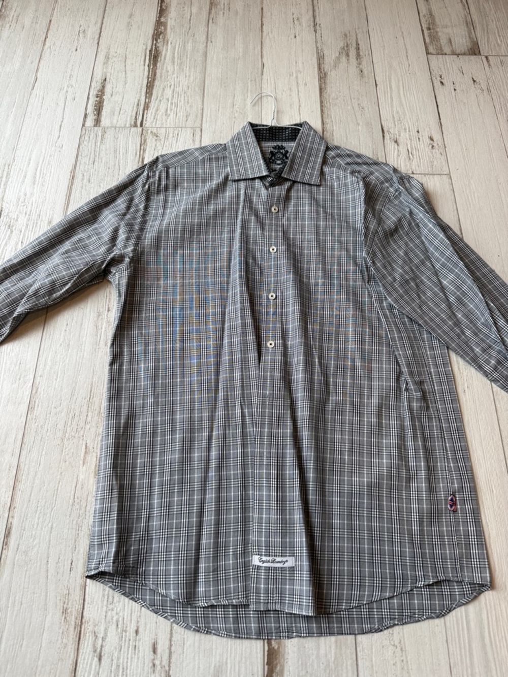 English Laundry Gray Plaid Button-Down Shirt